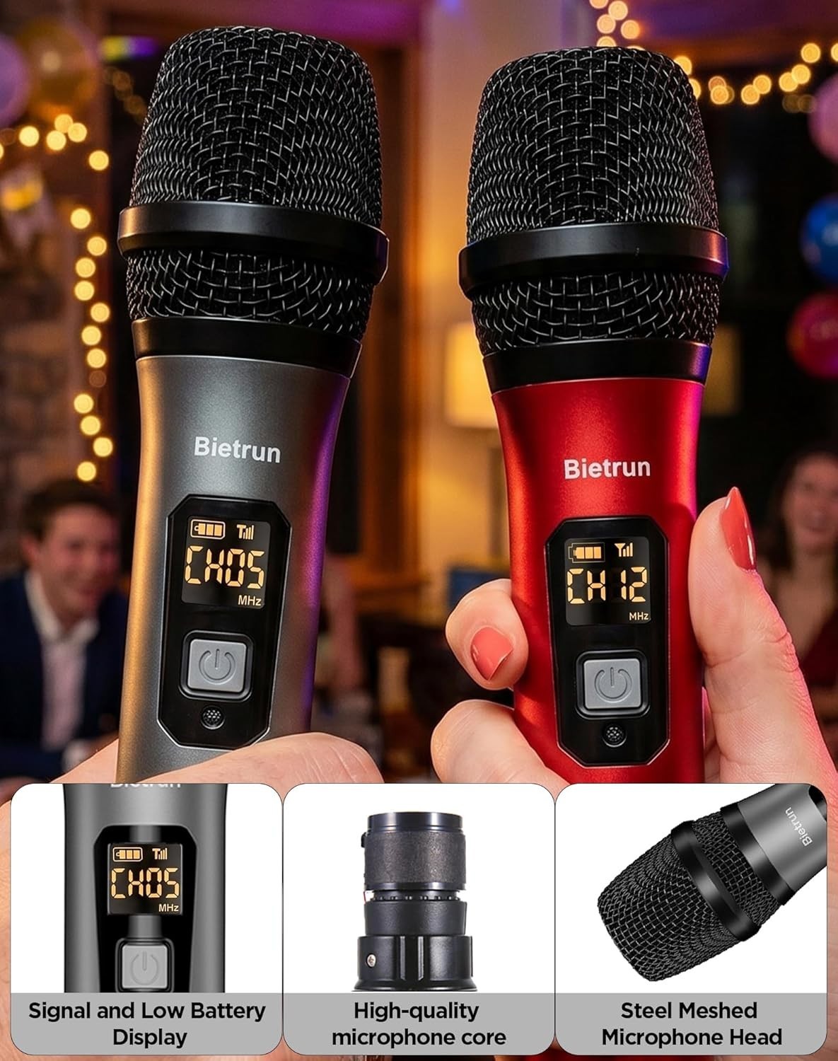 Dynamic UHF Wireless Microphone System – Versatile for Parties, Churches & More