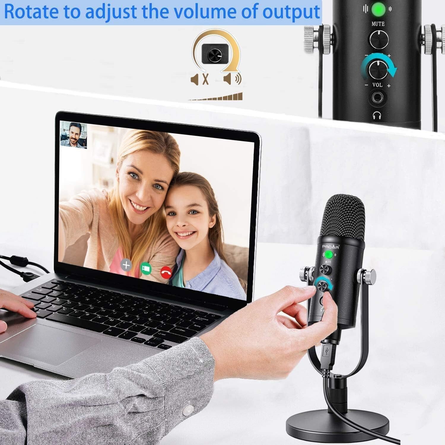 Portable Versatile USB Microphone for Gaming, Videos – Plug&Play Studio Mic