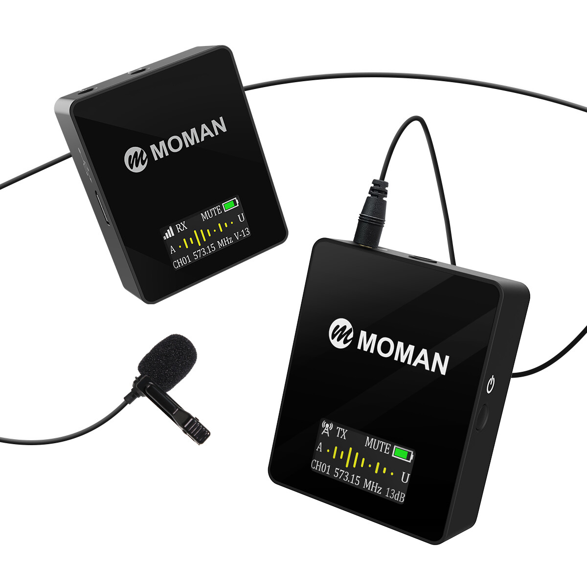Wireless Lavalier Microphone System UHF Transmitter with Receiver for Phone DSLR