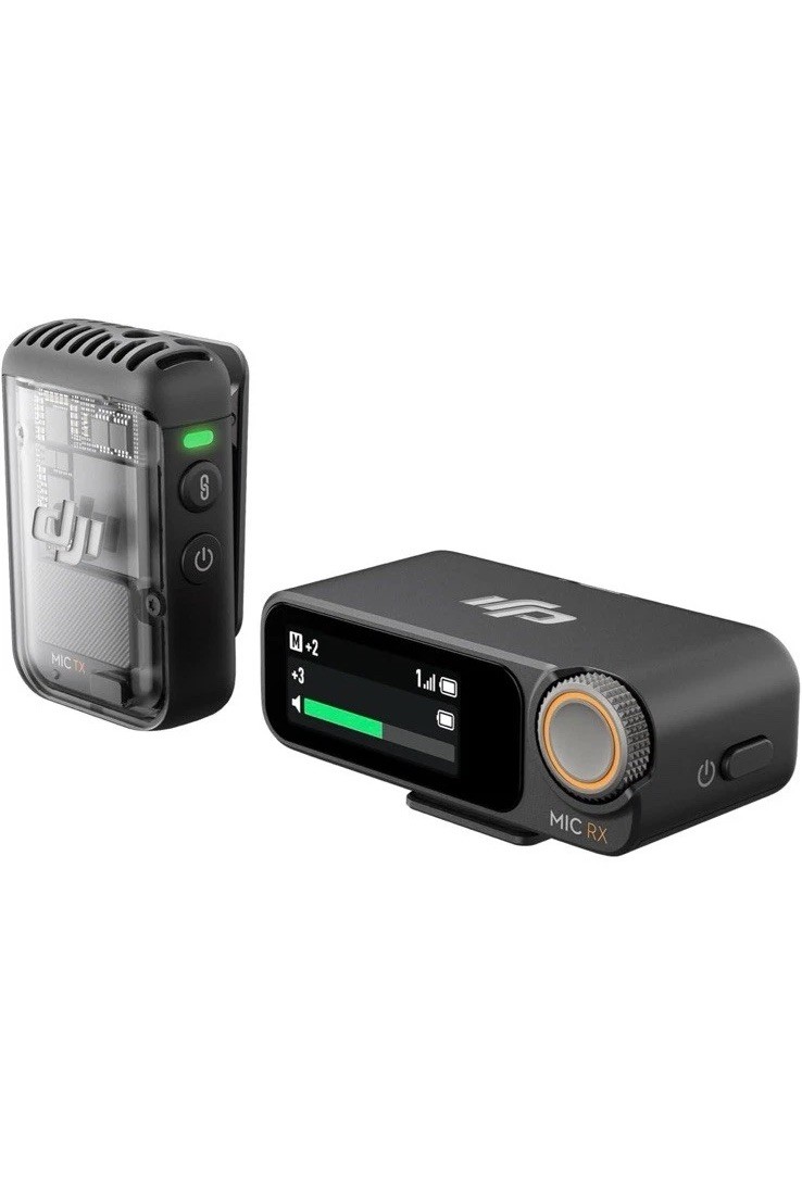DJI Mic 2 Transmitter/Recorder Shadow Black, Built-In Microphone, 2 -Piece Set