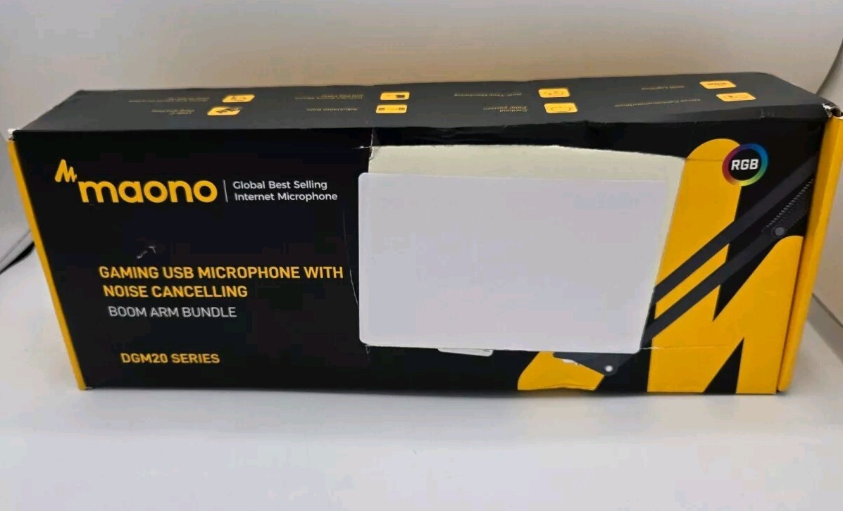 Maono Gamerwave DGM20S Black Condenser USB Gaming RGB Microphone Noise Canceling