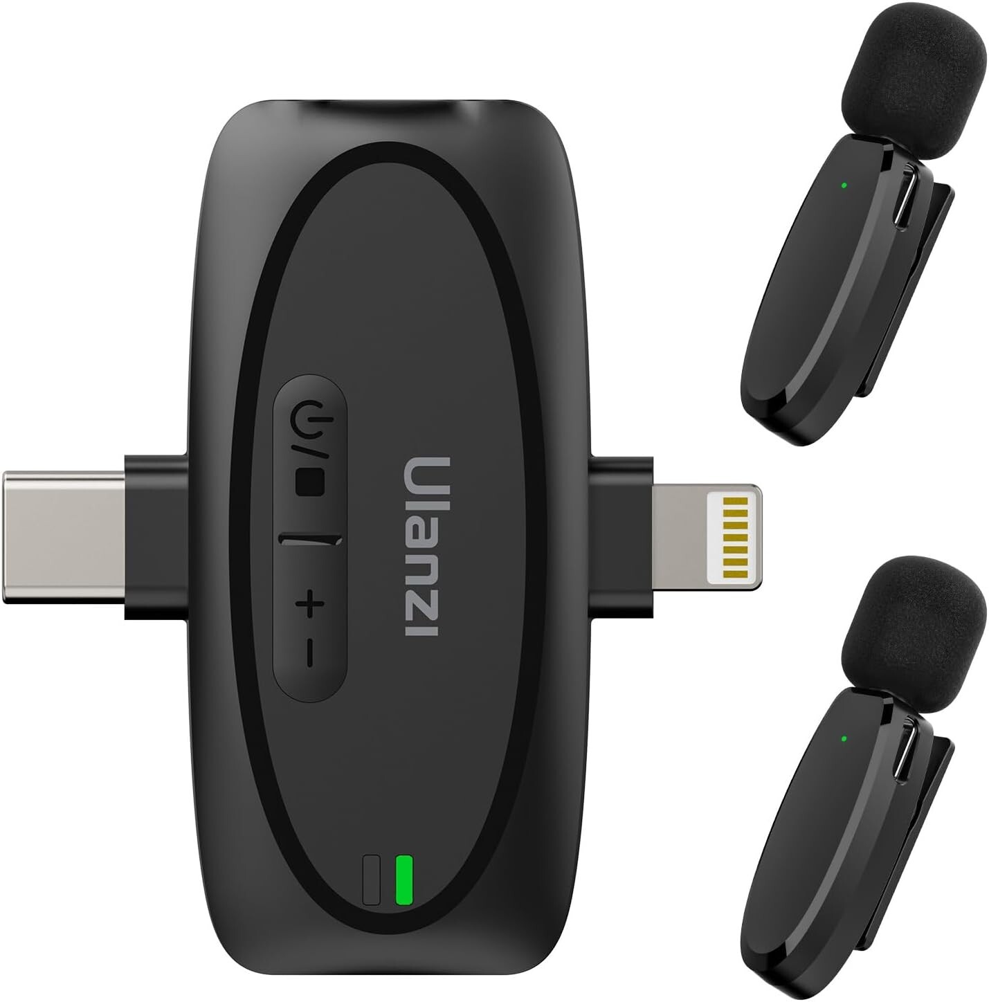 Micrófono lavalier inalámbrico V6 3en1, 50m, iPhone Android cámara