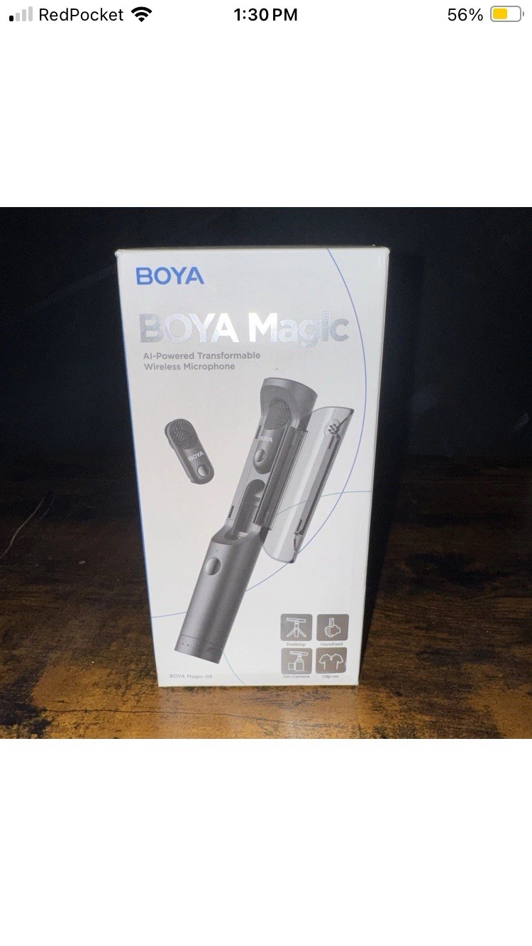 BOYA Wireless Microphone for iPhone & Android 4-in-1, AI Noise Reduction, 48kHz