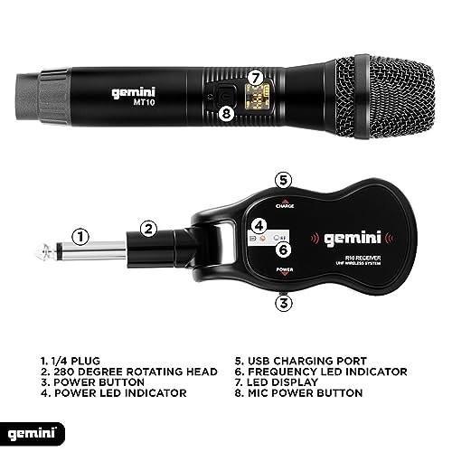 Gemini GMU-M100 Pro Karaoke Wireless Microphone Adapter for High-Quality Audio P