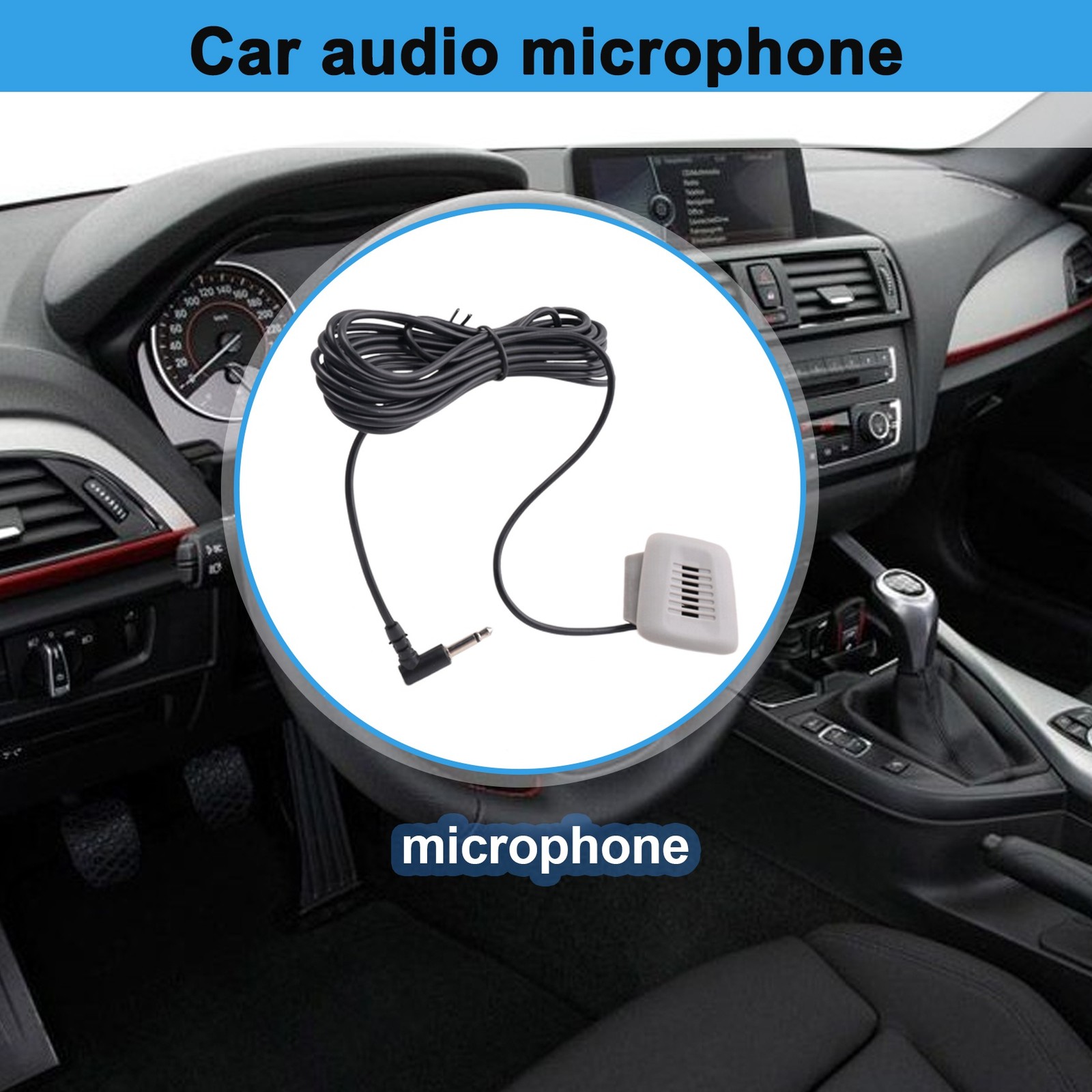 CAR Audio Microphone 3.5mm Plug Mic Stereo Wired External Microphone for 18007