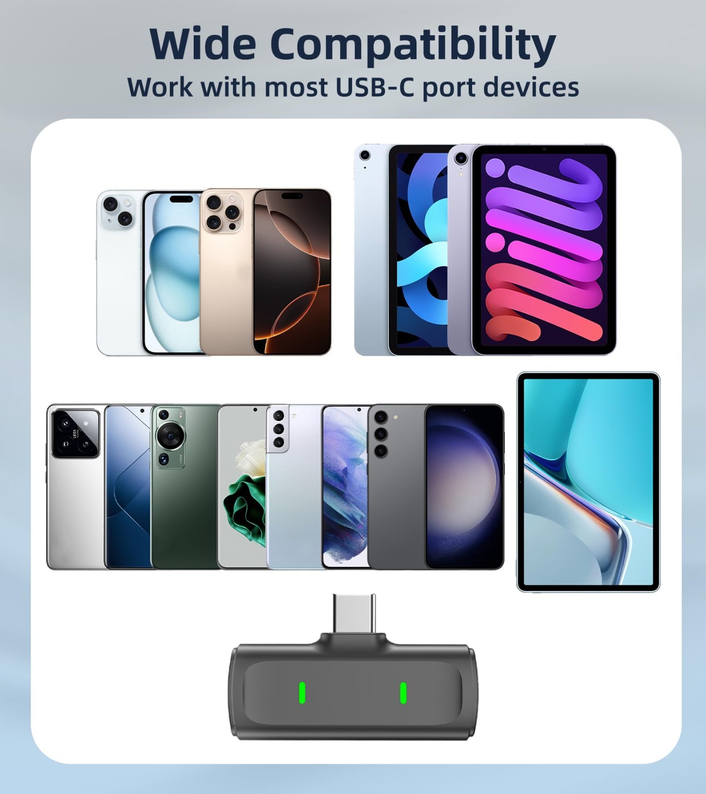 Wireless Lavalier Microphone for iPhone & Android – USB-C Clip-On Mic, 35H Batte