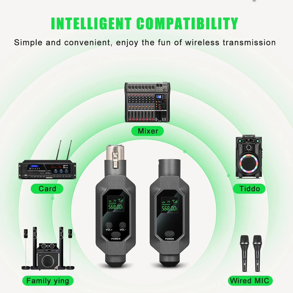 Dynamic Microphone UHF Wireless Microphone Converter XLR Transmitter & Receiver