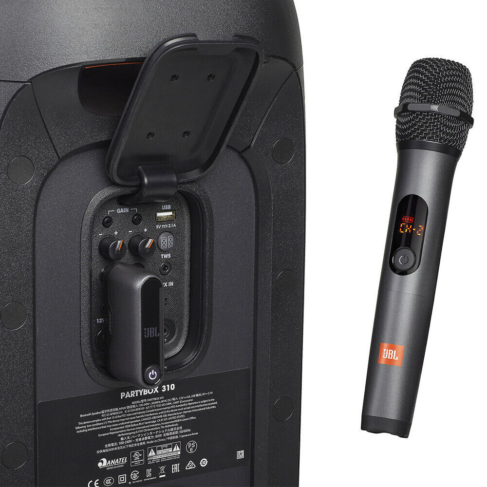 2× JBL JBLWIRELESSMICAM Wireless Dynamic Microphones W/Dual-Channel Receiver
