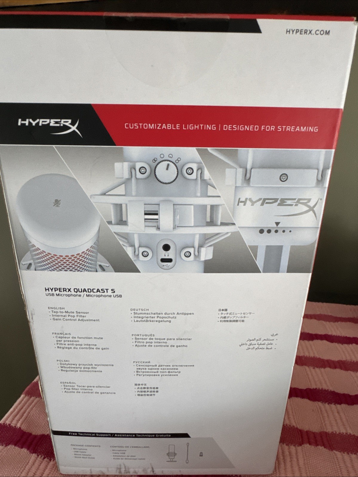 HyperX QuadCast S – RGB USB Condenser Microphone for PC, PS5, Mac