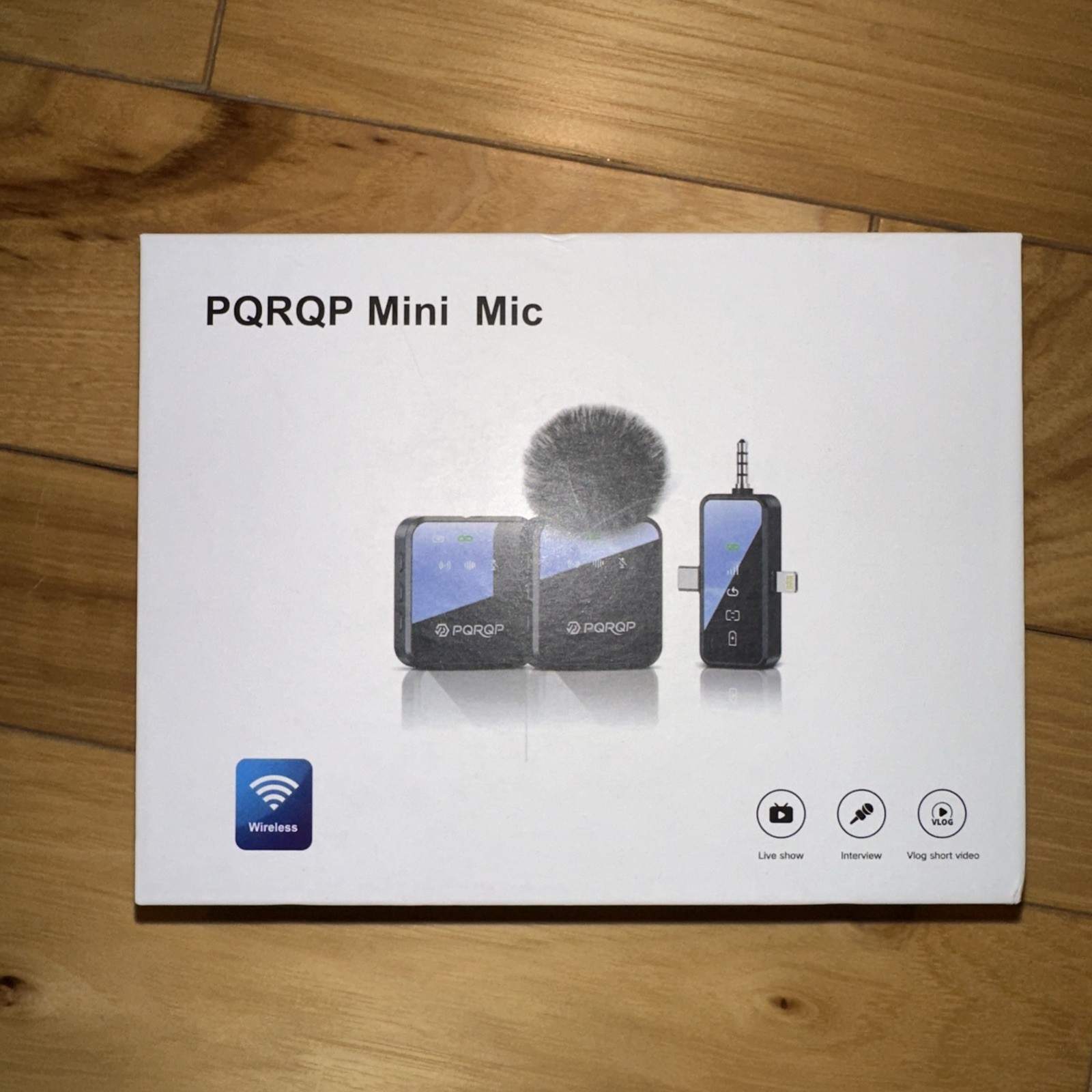 PQRQP 3 in 1 Microphone for iPhone/Android/Camera, Wireless Mini, Black