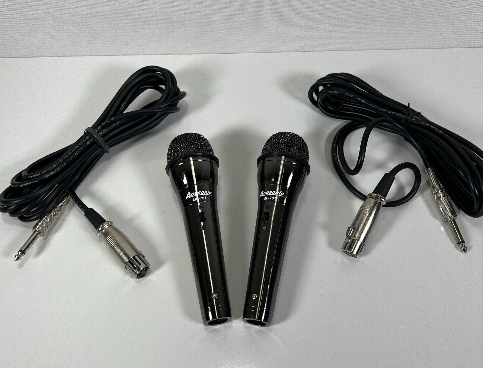Acesonic MP-701 Microphone with High Grade Cables Cords Lot of 2 (NEW! OPEN BOX)