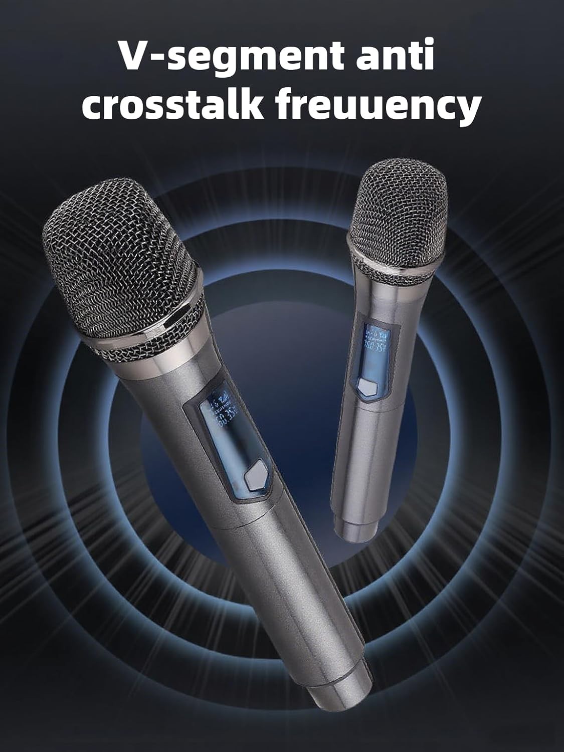 Elegant Grey Rechargeable Wireless Microphones – Perfect for Performances & More