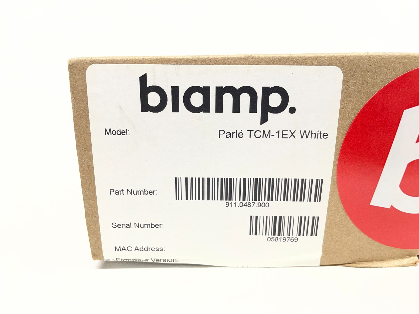 Biamp Parle TCM-1EX White Expansion AVB Ceiling Pendant Microphone 911.0487.900