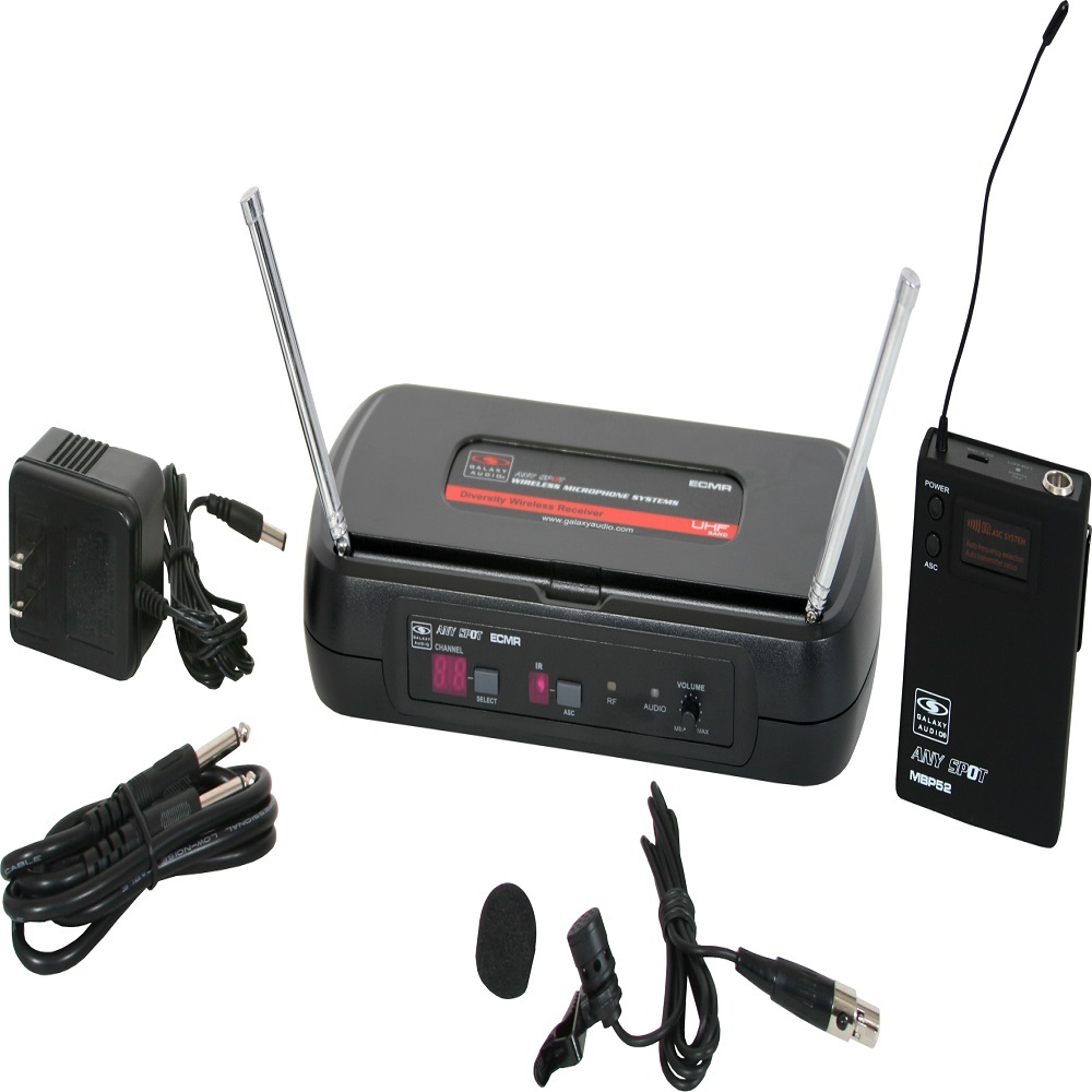 Galaxy Audio ECMR/52LVD Wireless Lavalier Microphone System Band D 584-607 MHz