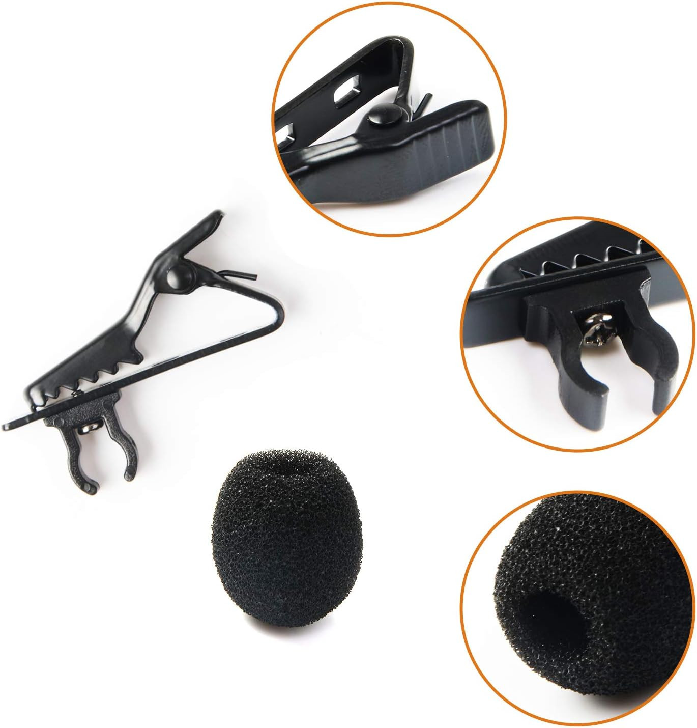 18Pcs Lapel Microphone Clips Replacement Kit, 6Pcs Lavalier Mic Clips Metal Tie