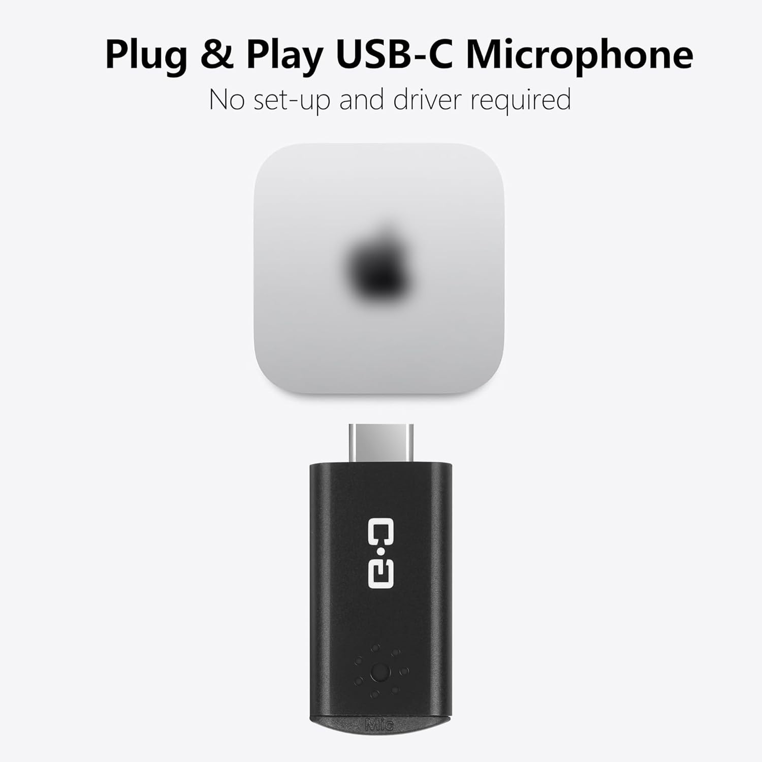 USB-C Mini Microphone for MacBook & Mac Mini – Clear Audio, Plug & Play