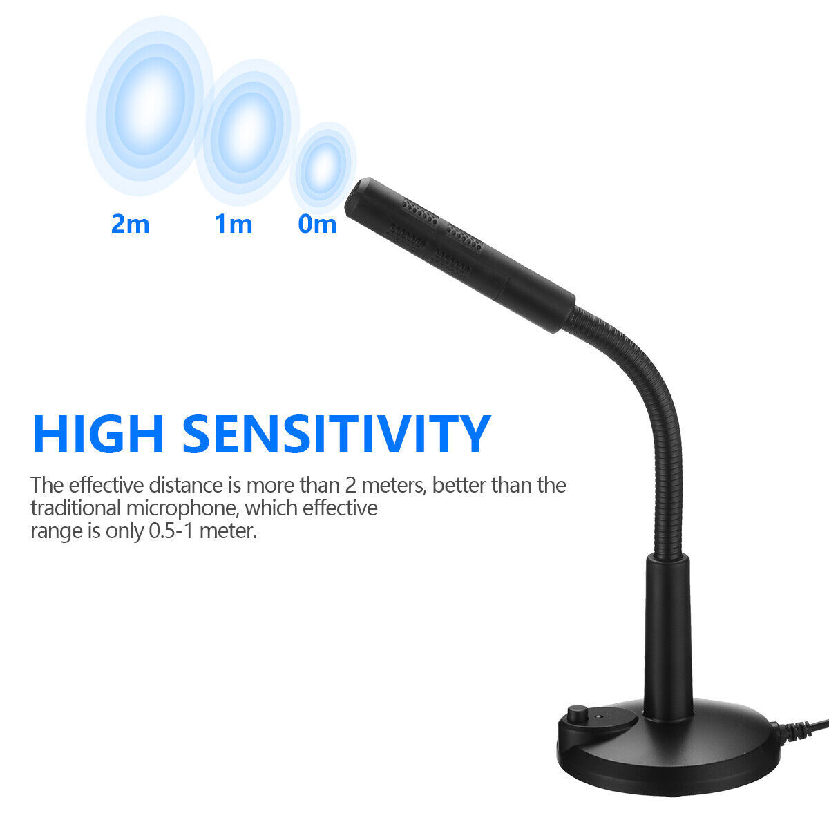 USB Computer Mini Condenser Microphone Stand Recording Mic For PC Desktop Laptop