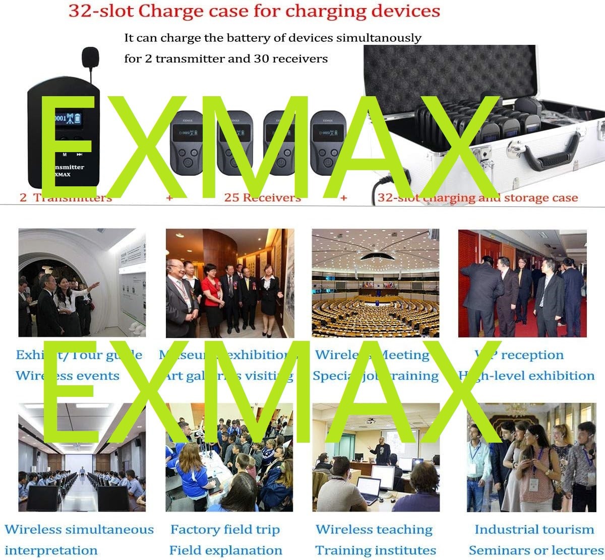 EXMAX EXD-101 2.4G Wireless Tour Guide Monitoring System for Translation Trip