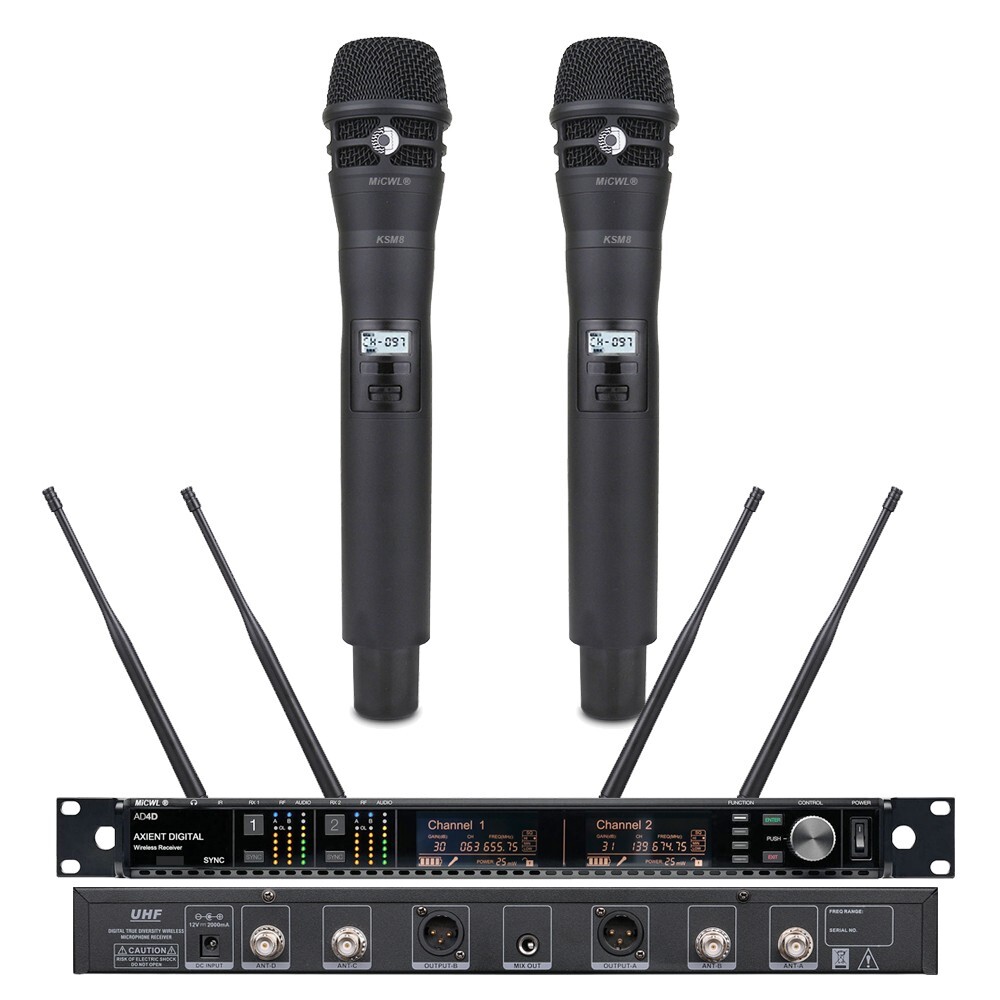 Pro 2 Handheld KSM8 Wireless DJ Karaoke Microphone Advanced AD4D System
