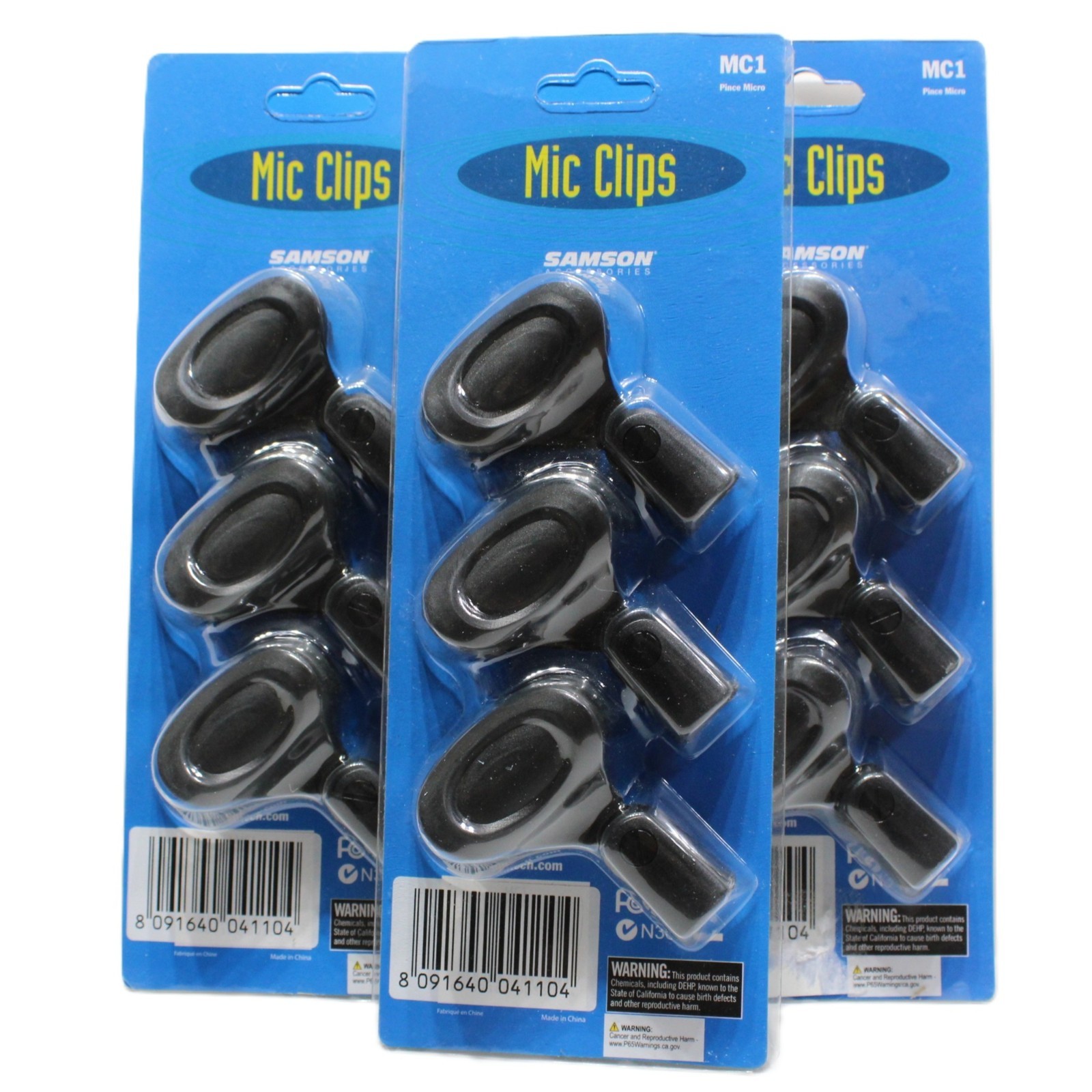 Lot of 3 Samson MC1 Microphone Clips Black 3 Pack Screw Base N382 Heavy Duty