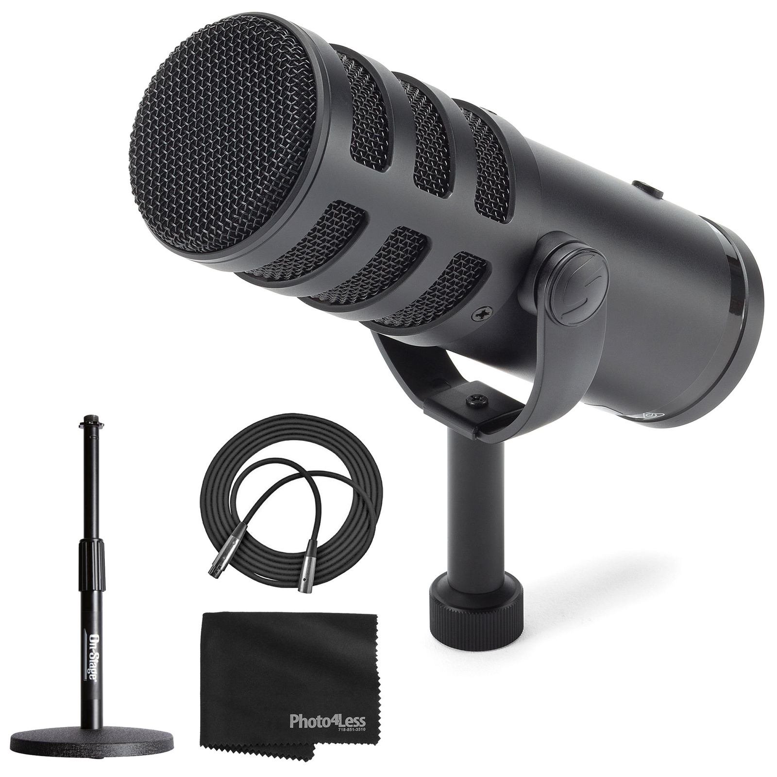 Samson Q9U XLR/USB Dynamic Broadcast Microphone + Desktop Stand + Cable + Cloth