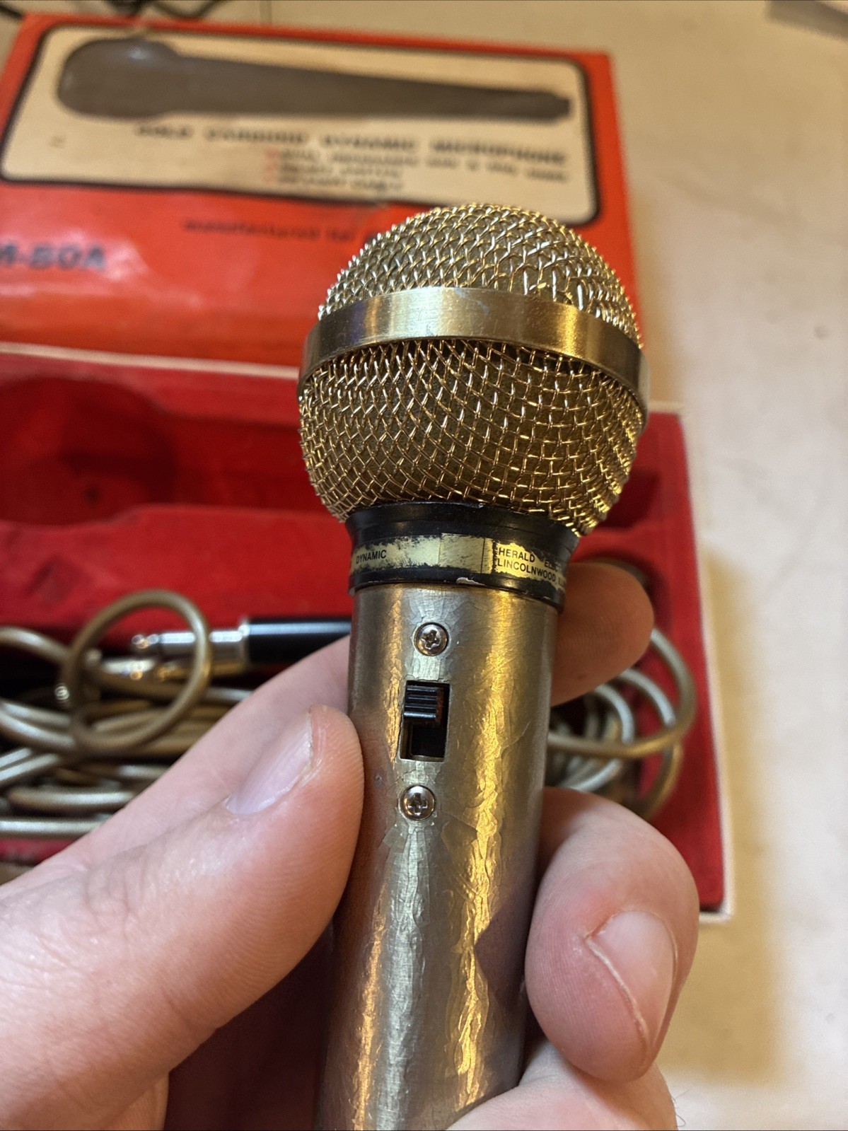 Herald Unidirectional Dynamic Mic Microphone Model M-80A Japan | Untested