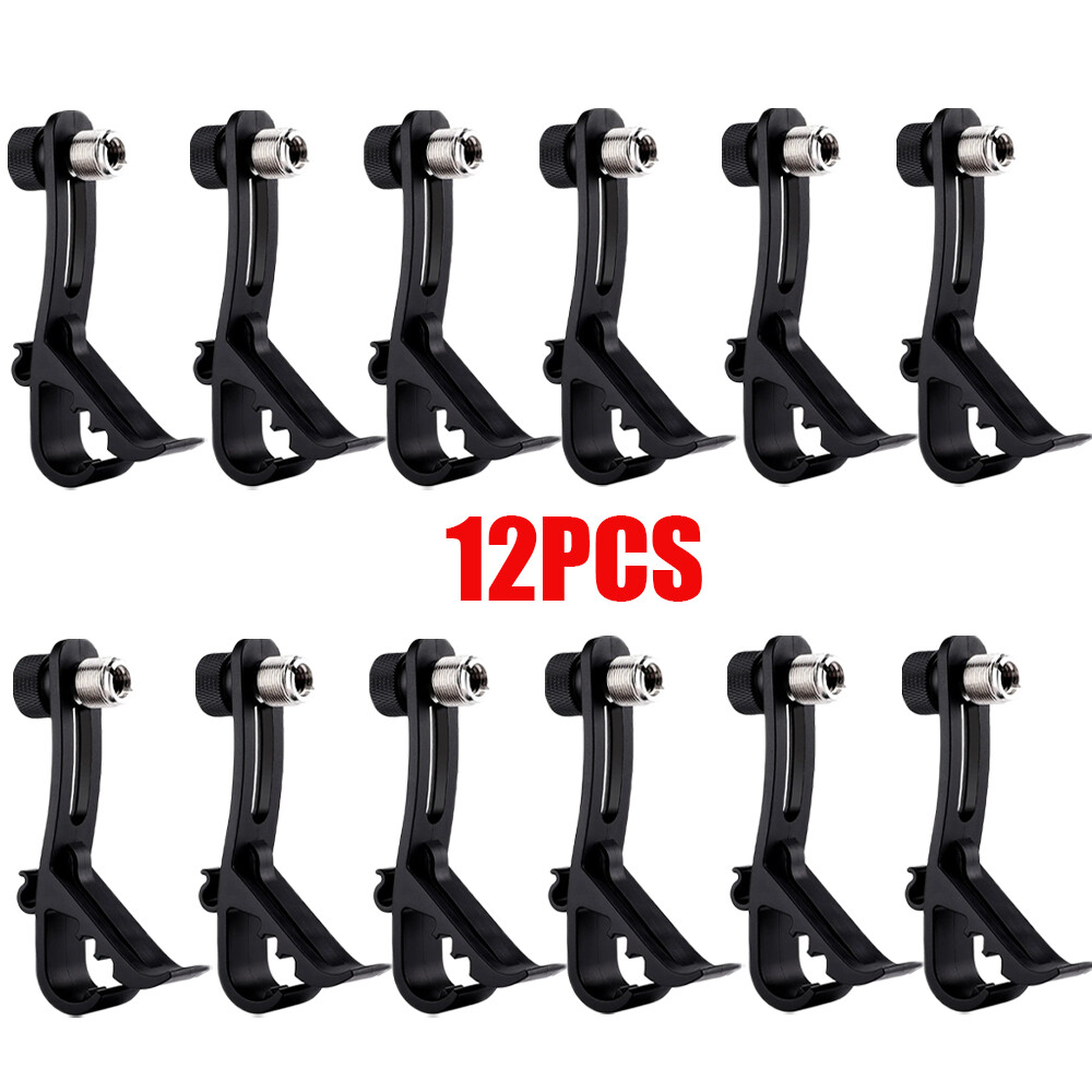 12PCS Drum Microphone Clip, Adjustable Mic Mount Clamp Holder Mic Securing Clip