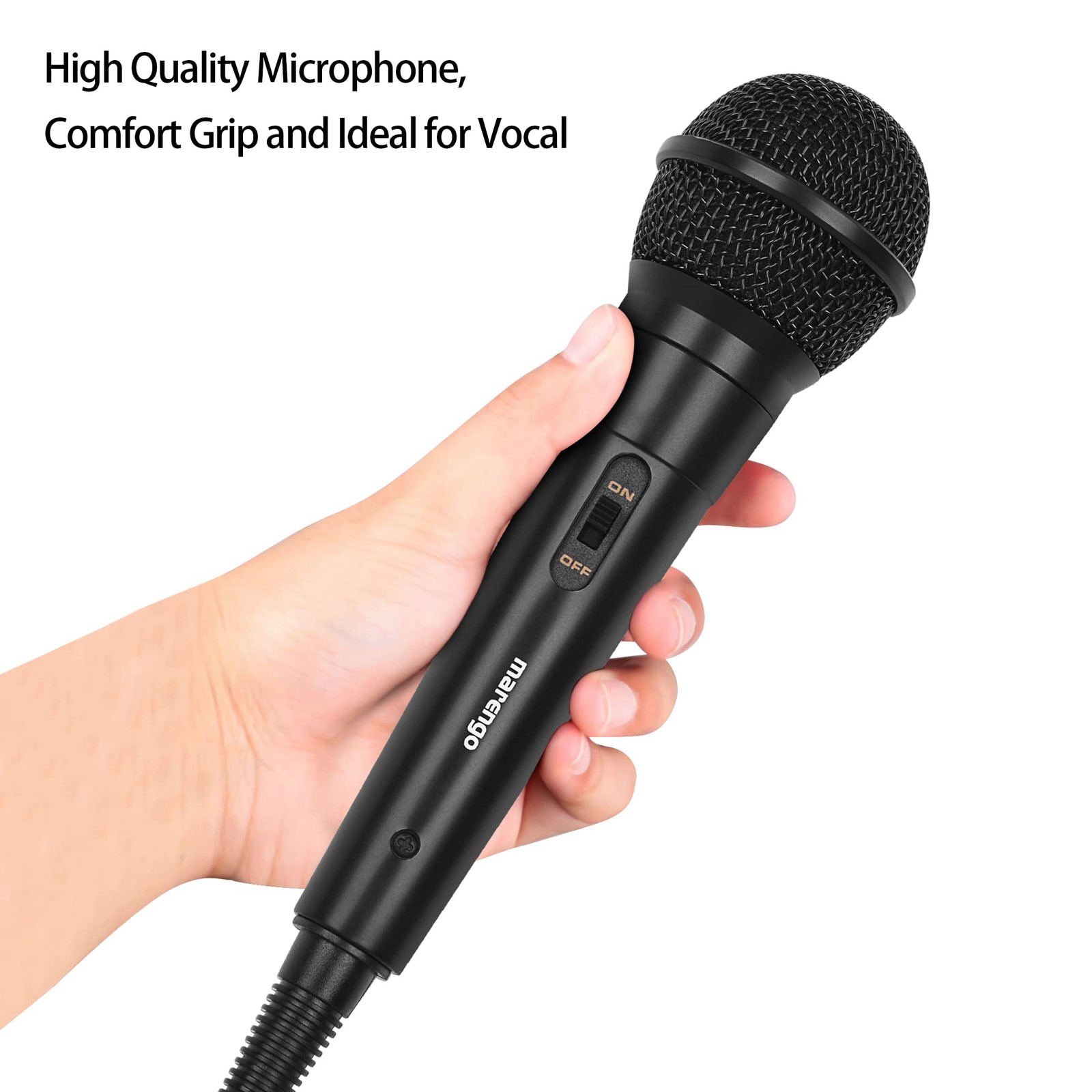 Wired Cardioid Dynamic Vocal Microphone with 13ft Cable and On/Off Switch