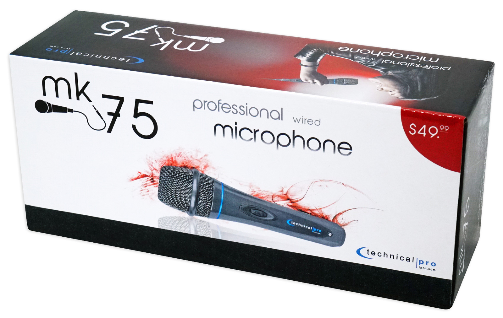 3 Technical Pro MK75 Karaoke DJ Wired Microphones Mics+10 ft. XLR to 1/4″ Cables