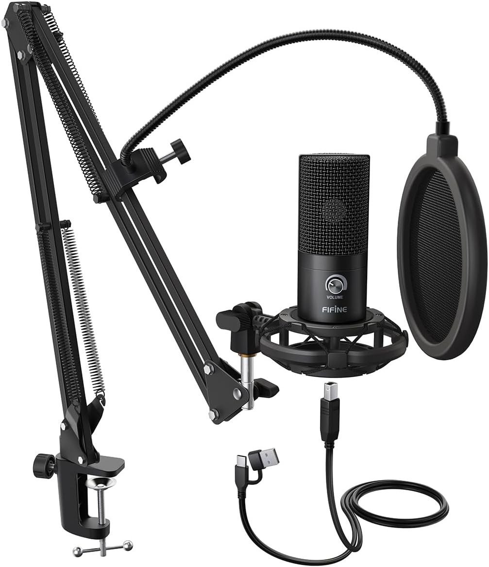 Ultimate USB Microphone Kit with Adjustable Boom Arm for Streaming & Podcasting