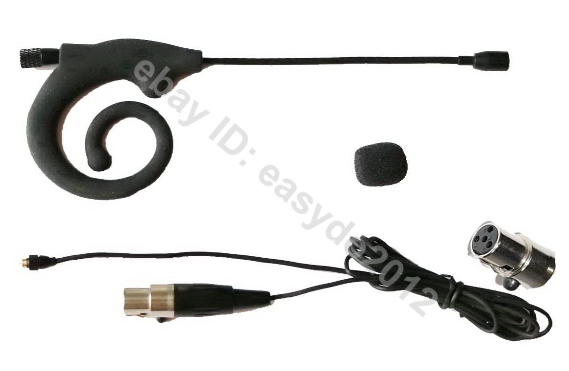 Single ear Headset Microphone for Shure ULX SLX UHF UR4D Wireless Mic Detachable