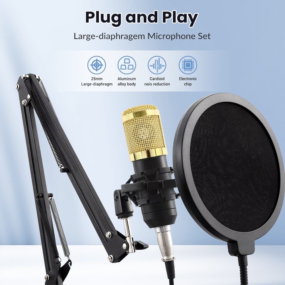 Home Studio Recording Kit Voice Changer Condenser Mic for PC Game Music Podcast