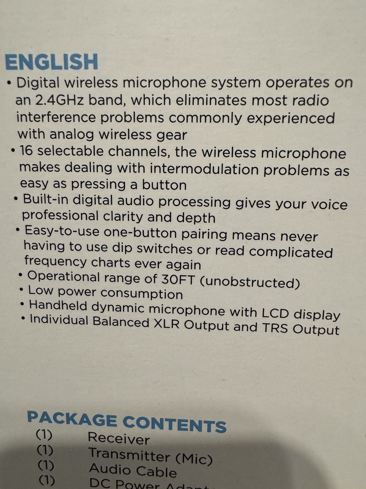 Gemini GDX-1000M Digital Wireless Microphone system