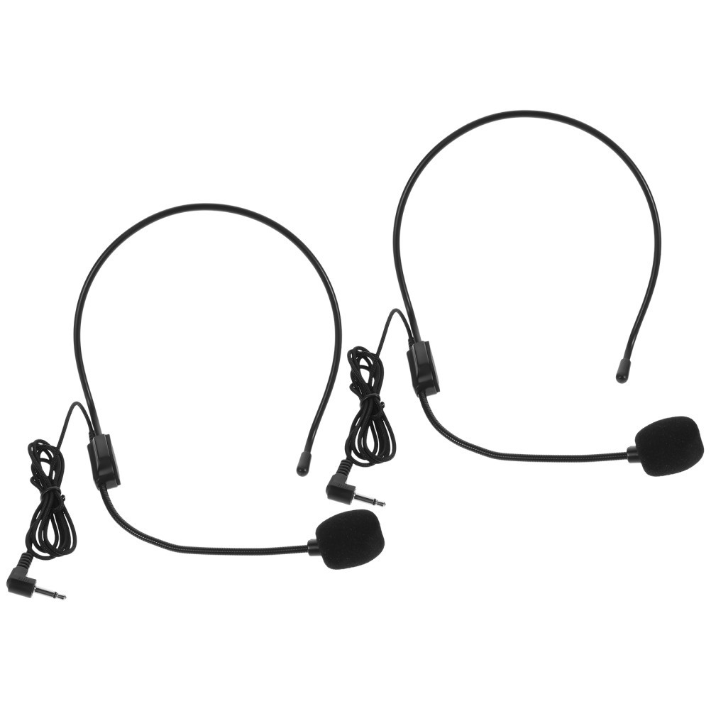 2 Pcs Headset Microphone Wired with Microphones for Singing Voice Amplifier