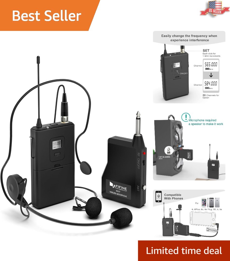 Versatile Wireless Microphone Set with Beltpack – Perfect for Public Speaking