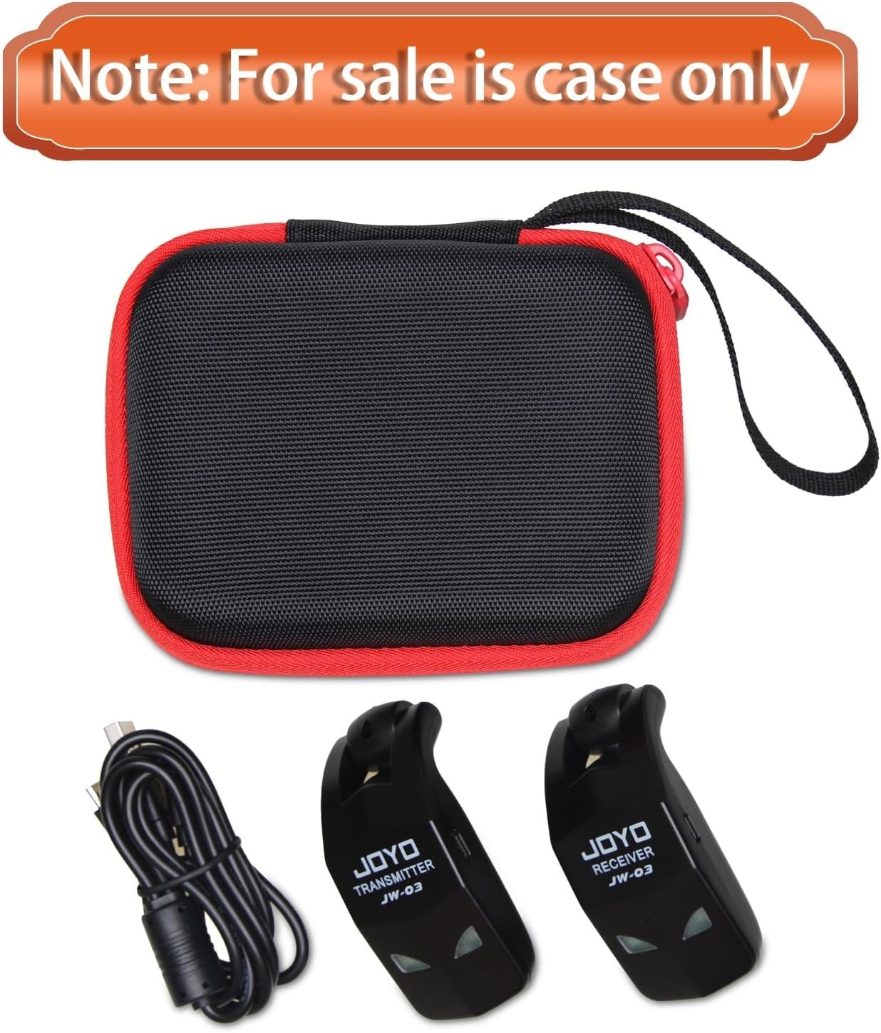 LTGEM Red EVA Hard Case for Wireless Guitar Transmitter & Receiver, Compact Size