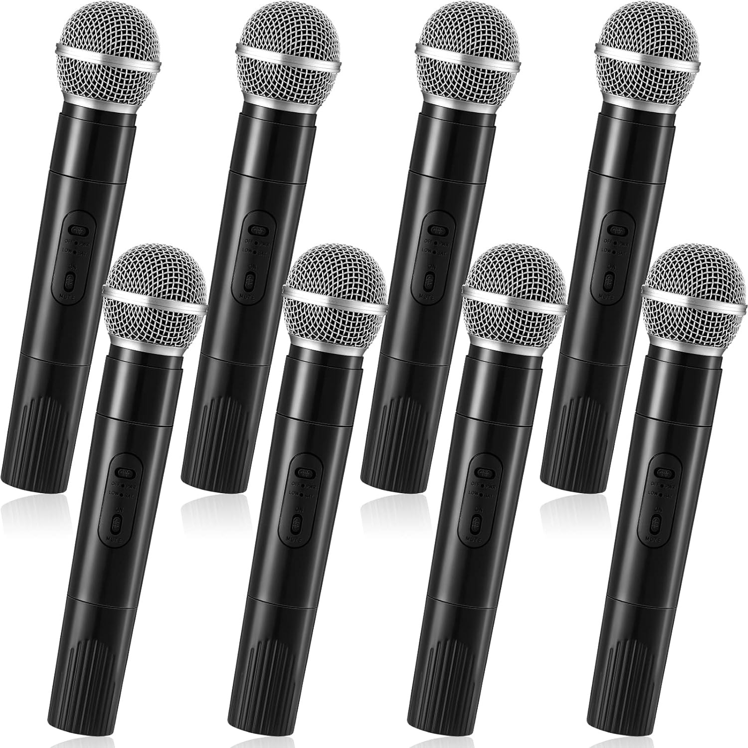 8 Pack Fake Microphone Prop Bulk Pretend Plastic Microphone Toy Fake Mic Pack