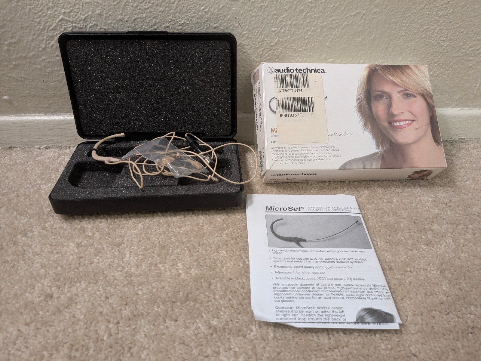 Audio-Technica AT892-TH Condenser Cable Microphone – AT892cT4-TH – Beige