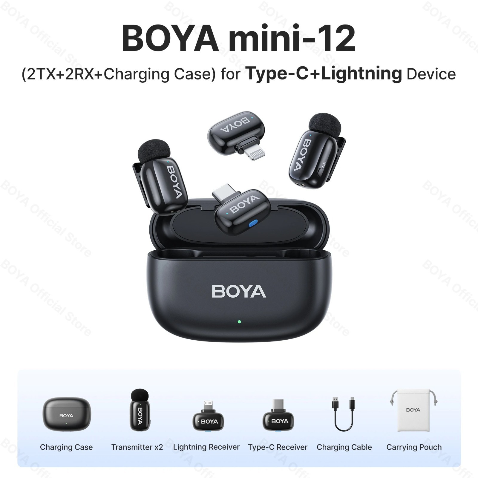 BOYA Mini Wireless Lavalier Microphone iPhone Android Type C Vlog Mic