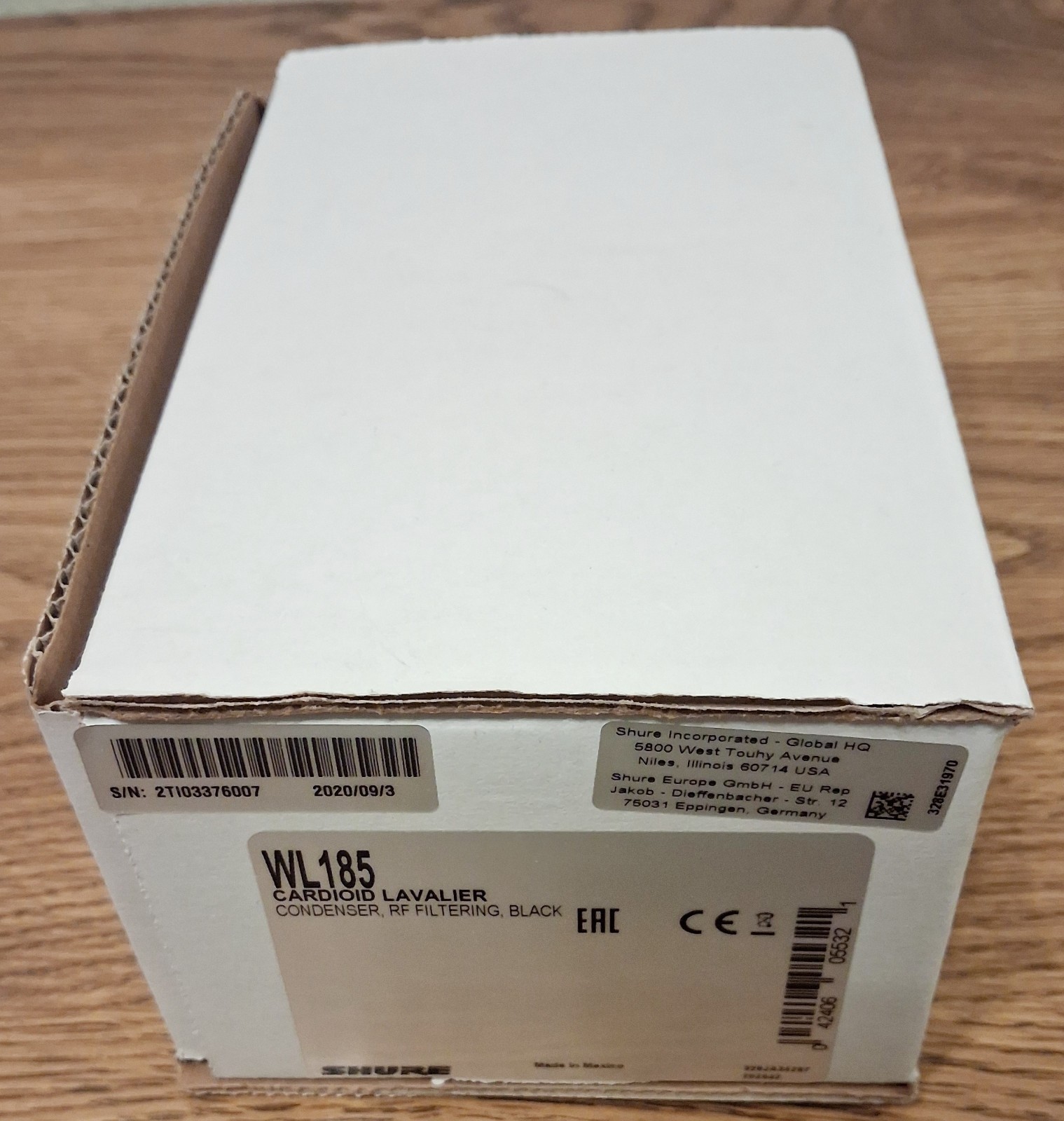 Shure WL185 Cardioid Lavalier Condenser RF-Filtering Mic TA4F + Zipper Bag New