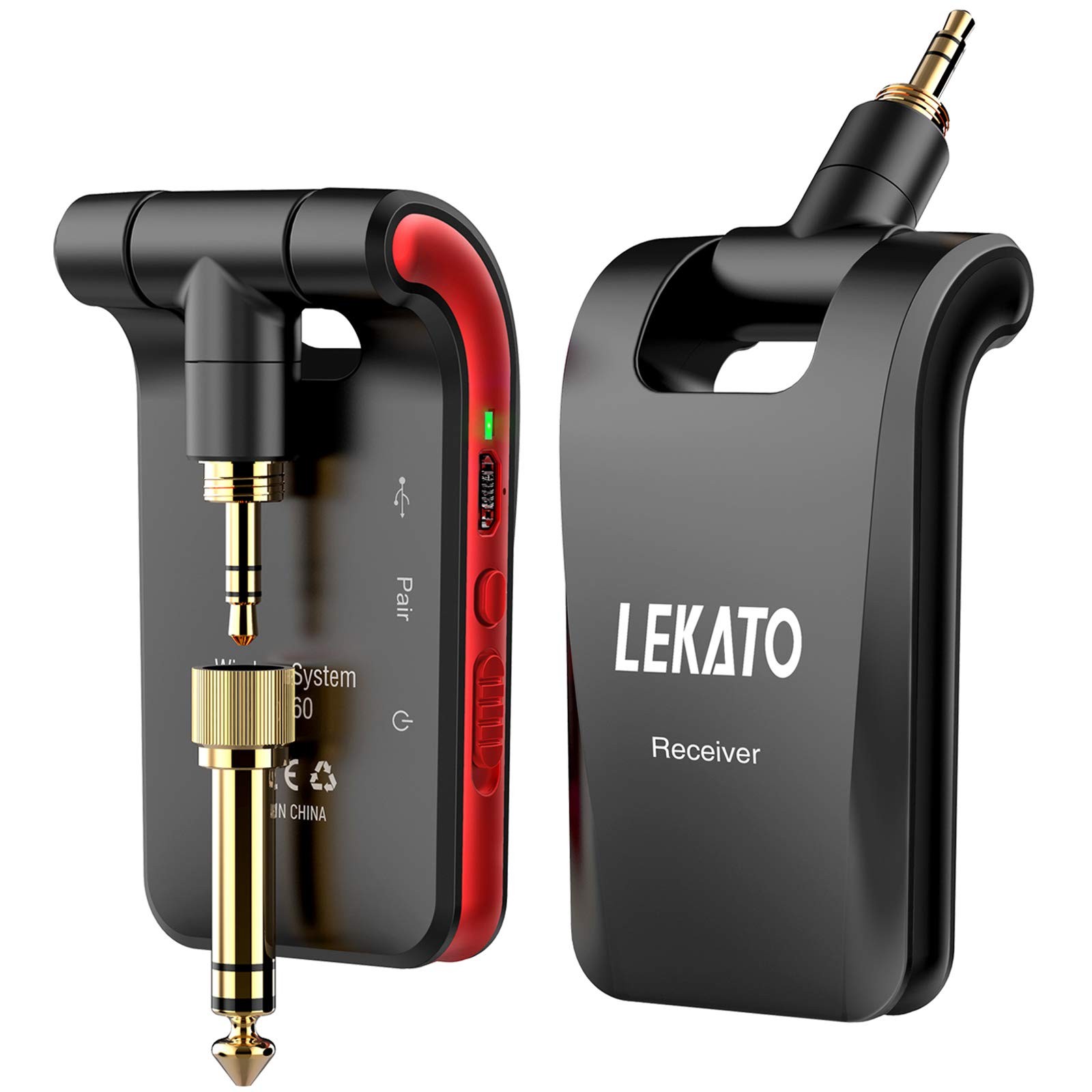 Wireless Guitar System 2.4GHz Rechargeable Audio Wireless Transmitter Receive…