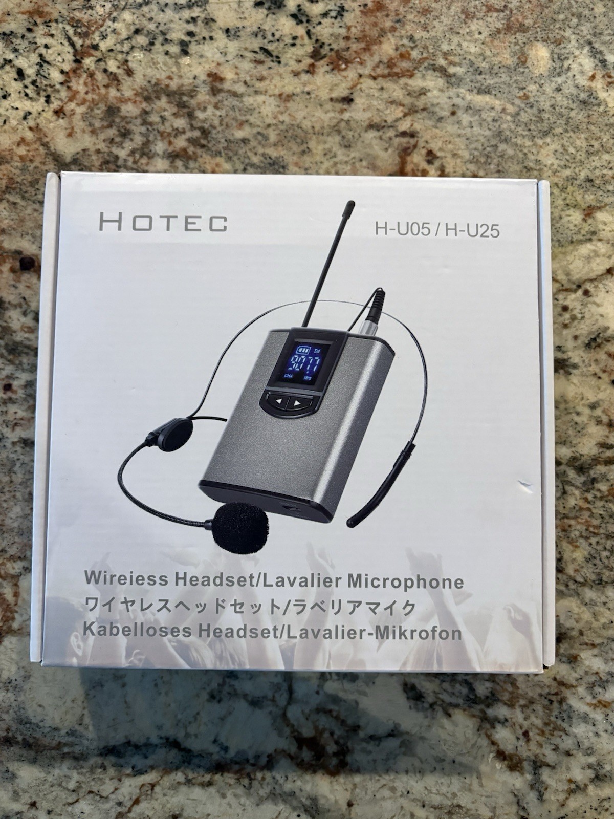 Lot of 2 Hotec H‑U05 / H‑U25 UHF Wireless Headset & Lavalier Microphone System