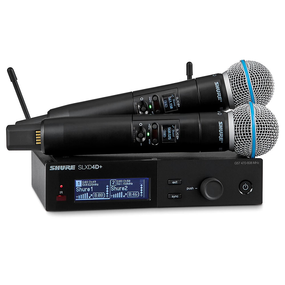 Shure SLXD24D+B58 Digital Wireless Dual HH Mic System Band G57 Refurbished