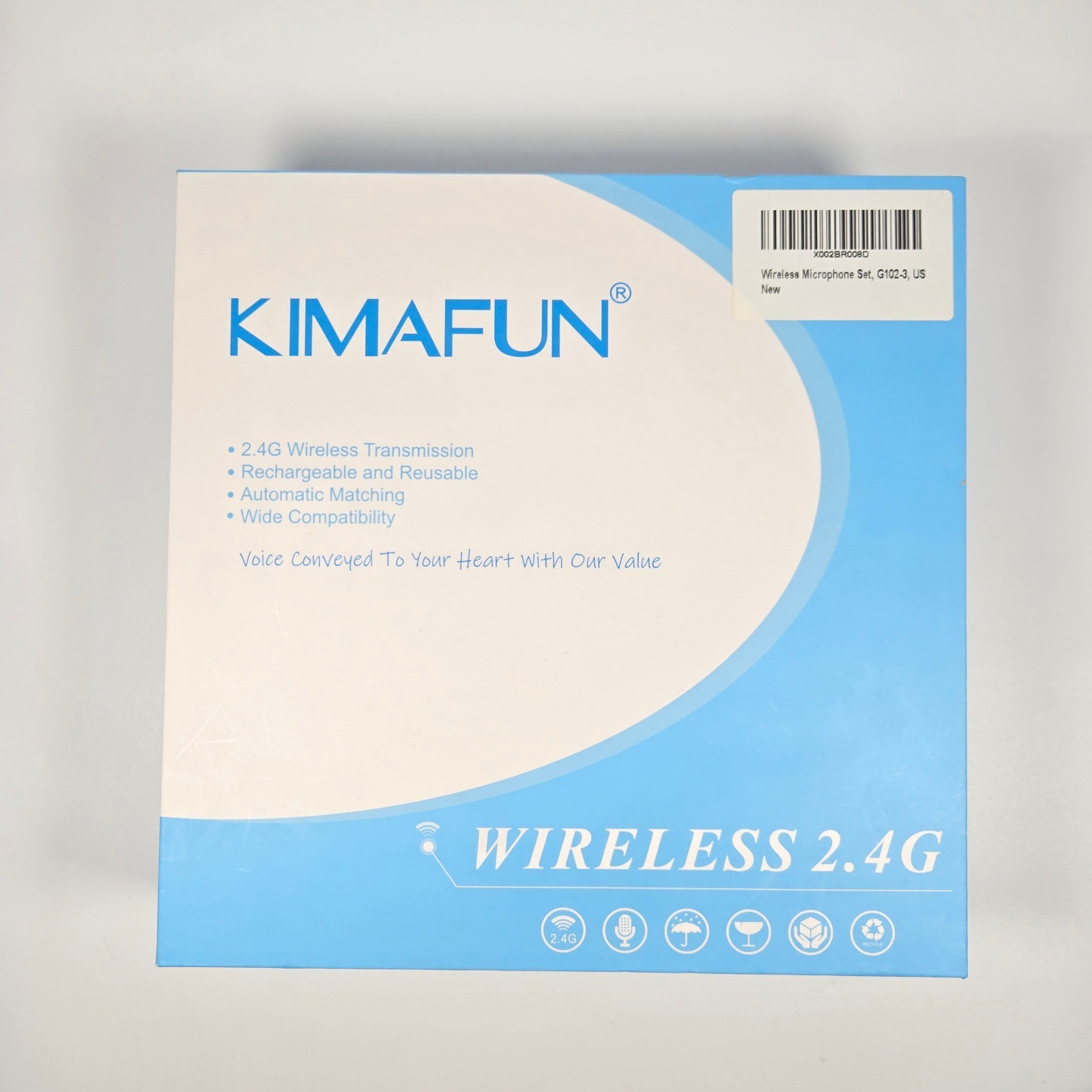NEW Kimafun 2.4G Wireless In-Ear Microphone Set G102-3 Open Box
