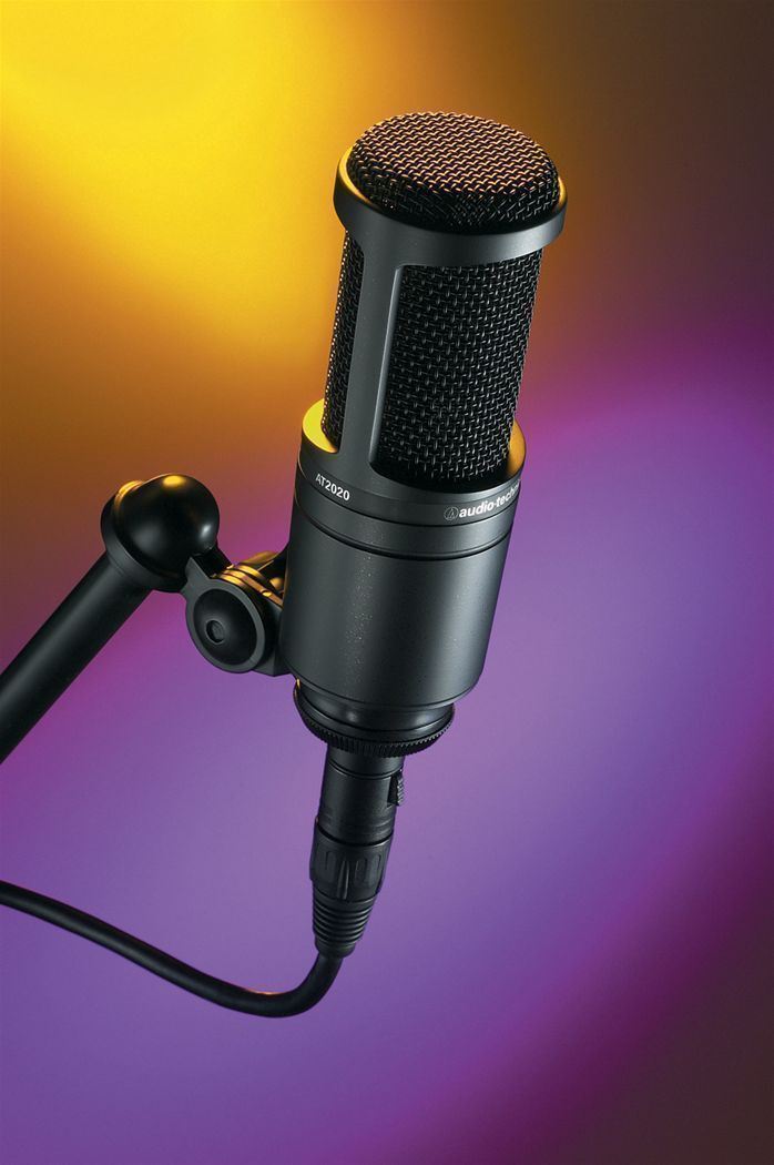 Audio Technica AT2020 Studio Microphone-Cardioid Condenser Mic + Headphones