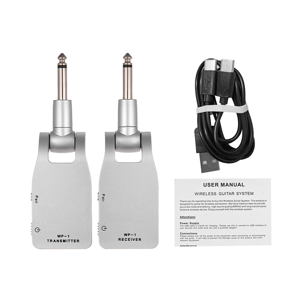 2.4G Guitar Wireless System Transmitter Receiver Rechargeable 6 Channels T7N8