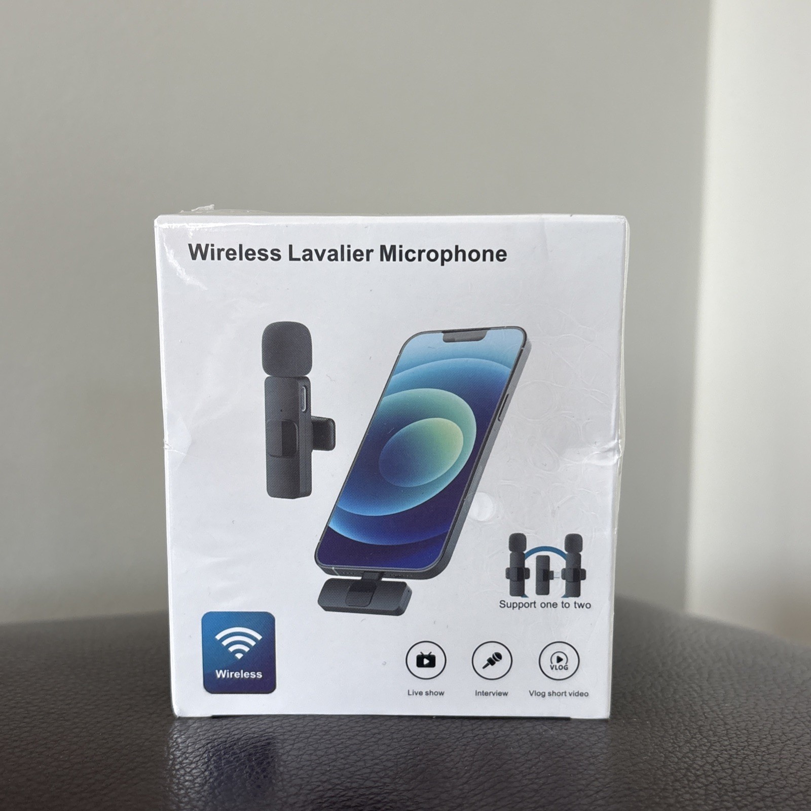 Wireless Lavalier Collar Clip Microphone, K60, Black, MQ, One-One for iPhone