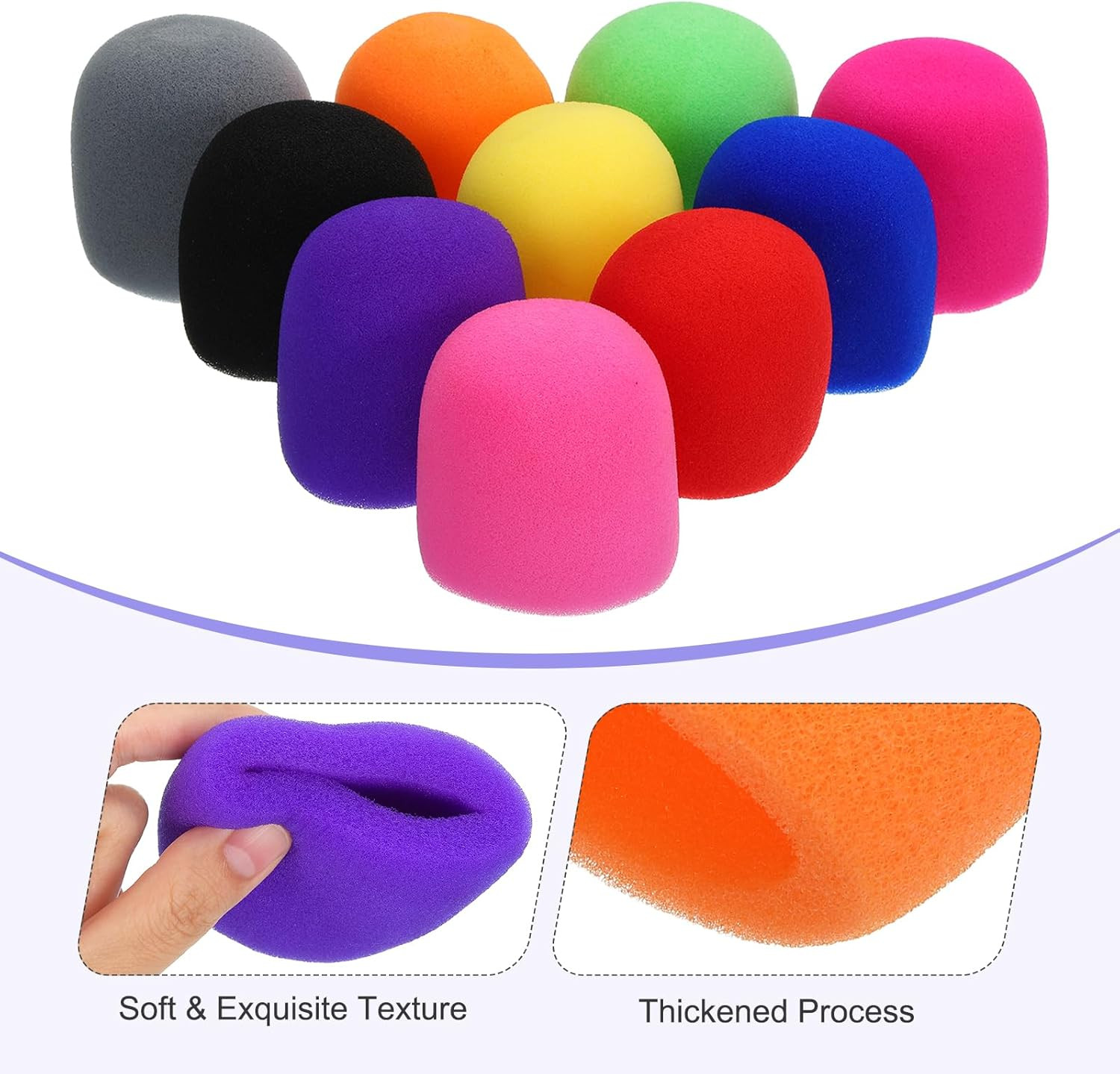 10Pcs Microphone Foam Covers, 40Mm (1.57″) ID 10Mm (0.39″) Thickness Microphone
