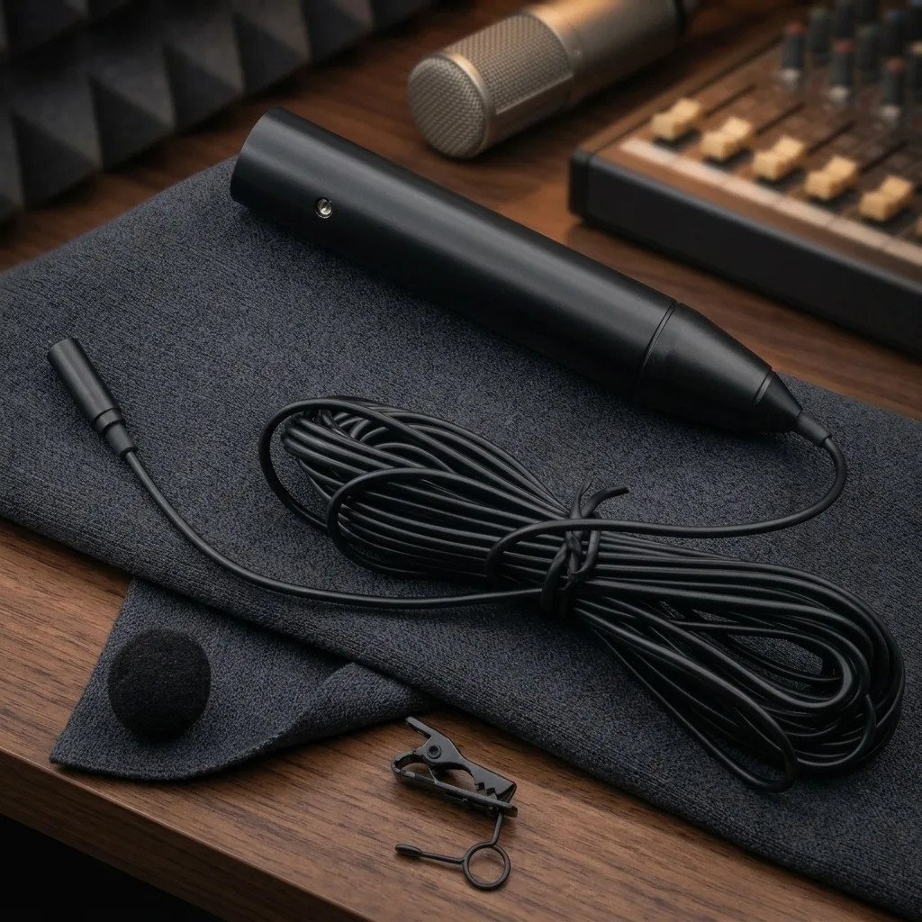 Professional Lavalier Microphone Tie Clip XLR 4Pin 48V Phantom Power 5m Cable