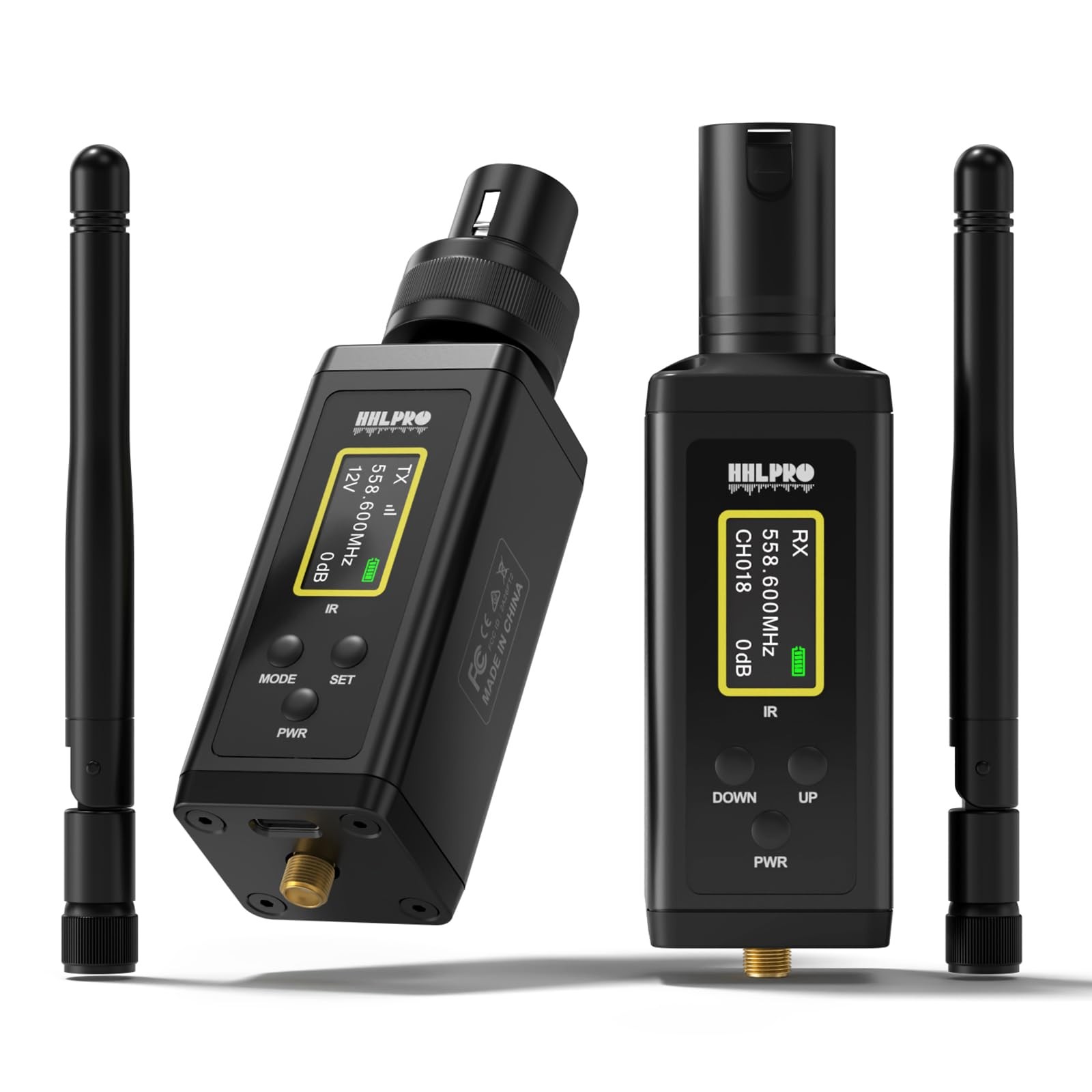 UHF Wireless XLR Transmitter and Receiver Dual Antennas 470ft Range F30